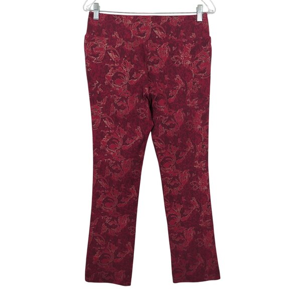 Soft Surroundings Womens Red‎ Gold Pull-on Thick Leggings Pants Sz S Floral - Picture 3 of 13